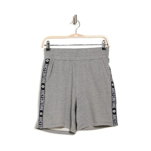 NWT Juicy Couture grey & brand stripe cropped sweatshirt & shorts coord set - Picture 5 of 16